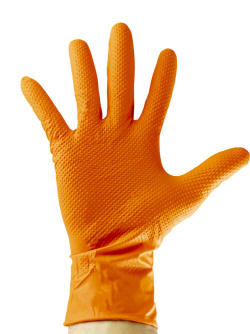 Luvas Descartáveis Laranja Texturizadas - 100 un. JBM