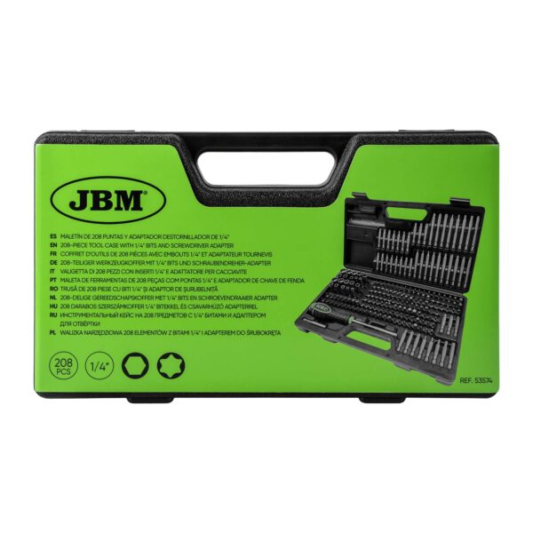 Mala Ferramentas c/ 208 Pontas 1/4" - JBM