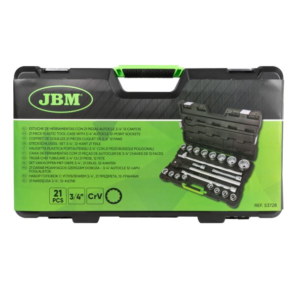 Mala Ferramentas 21 peças c/ Soquetes de 12 Pontos 3/4" - JBM