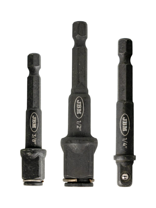 Conjunto 3 Adaptadores Chaves de Caixa c/ Ponta Hexagonal - JBM