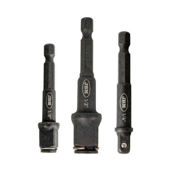 Conjunto 3 Adaptadores Chaves de Caixa c/ Ponta Hexagonal - JBM