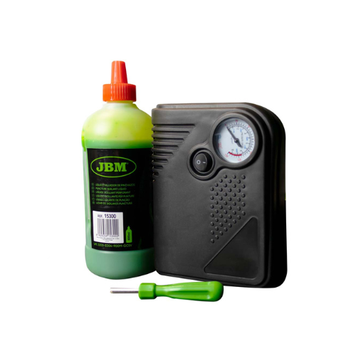 Kit de Reparação de Pneus c/ Compressor de Liquido de Ar - JBM