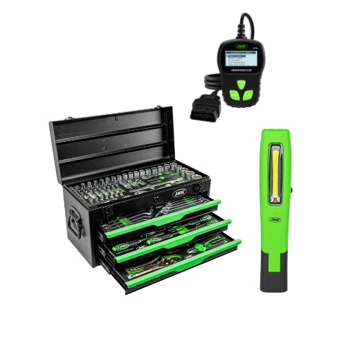 Promoção Caixa Metálica 143 pcs = Oferta Gambiarra 500 LM + Máquina Diagnóstivo OBD II